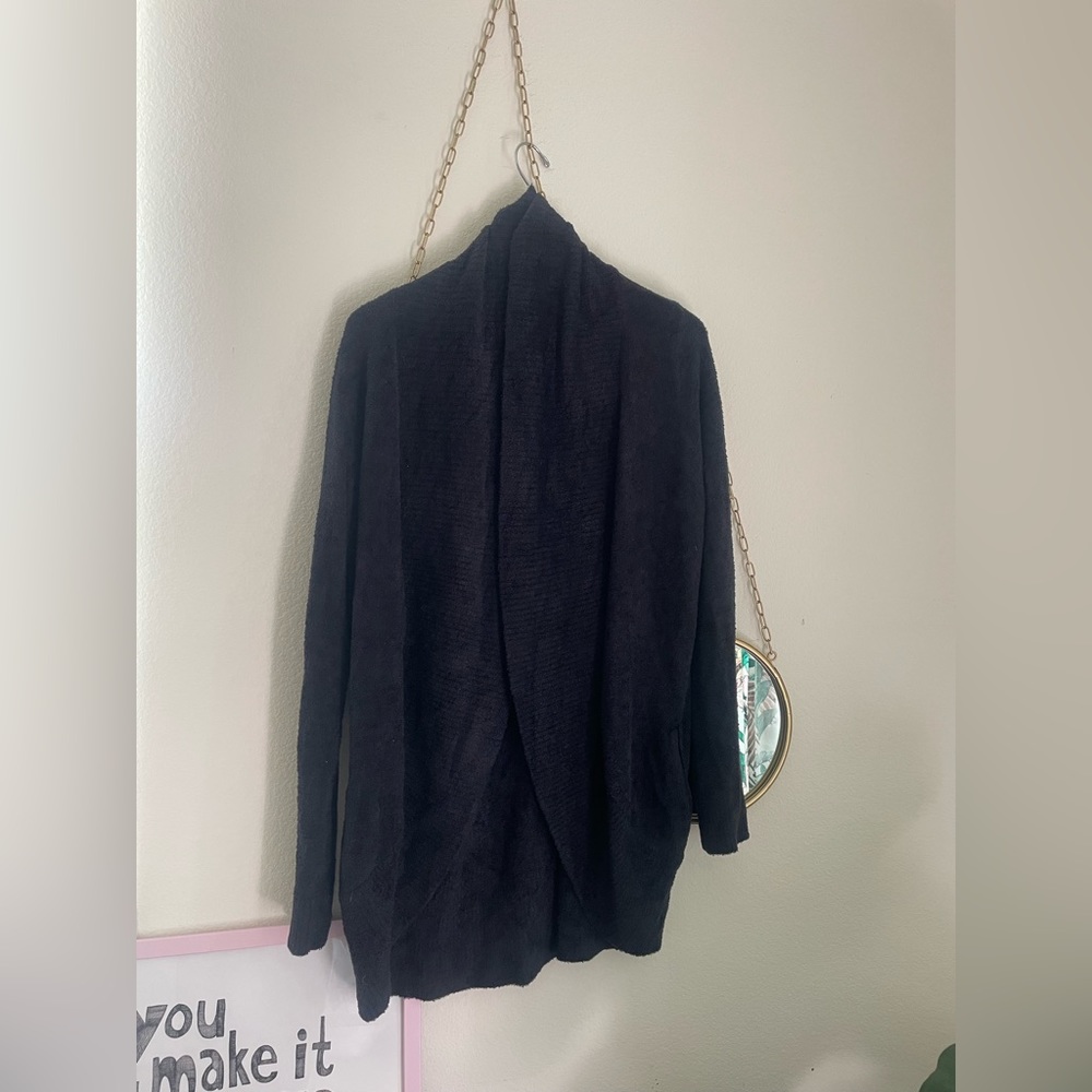 Barefoot Dreams Cardigan M Cozychic‎ Lite Knit Black